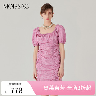 抽褶甜美y2k蝴蝶结连衣裙女 摩萨克奥莱夏棉泡泡袖