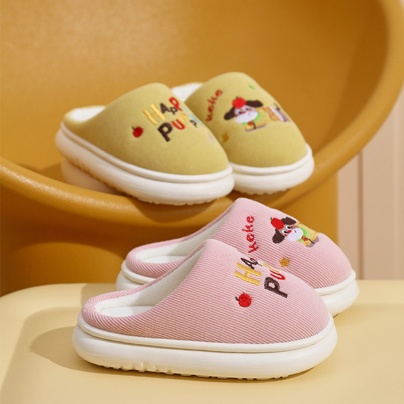 新款儿童拖鞋棉鞋冬款保暖鞋毛绒保暖透气居家软底防滑棉拖鞋