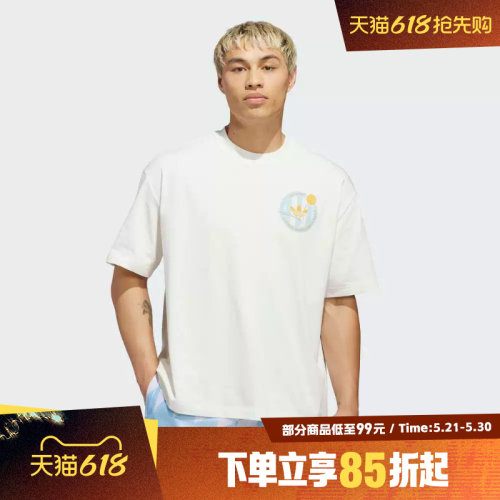 adidas阿迪达斯三叶草男子圆领宽松运动休闲短袖T恤KD3613