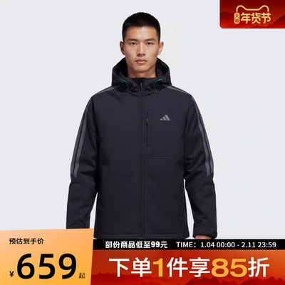 adidas阿迪达斯男子TH SOFTSHELL JK运动健身连帽夹克外套KR2498