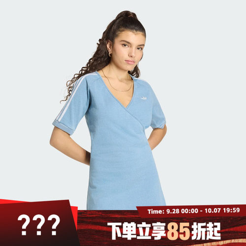 adidas阿迪达斯三叶草女子DENIM DRESS运动休闲连衣裙KZ5056