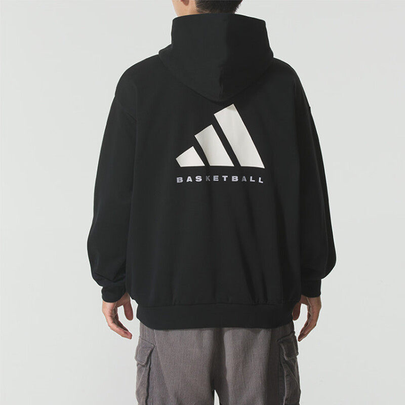 adidas阿迪达斯男女篮球运动训练休闲针织连帽套头衫卫衣JX5597