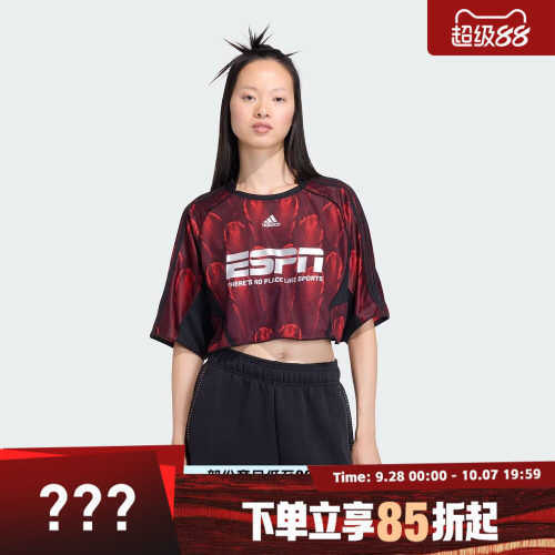 adidas阿迪达斯三叶草女子F50 AOP JSY运动休闲短袖T恤KD0502
