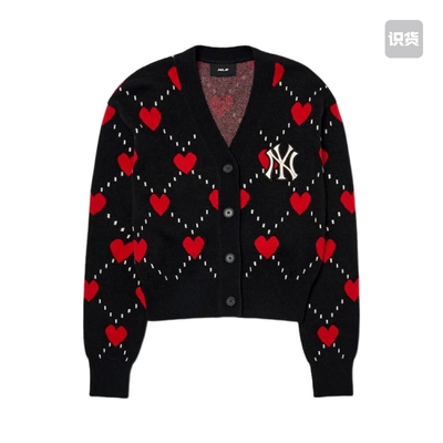 MLB 纽约洋基队针织开衫毛衣 女装 3FKCH0124-50BKS  key仓