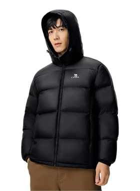 Camel/骆驼 王俊凯同款 火山羽绒服 M13CR07089C幻影黑 M陕西GY仓