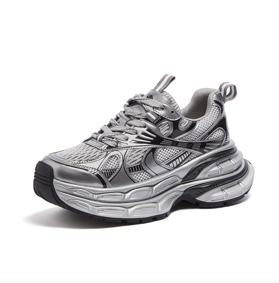 CAMEL骆驼 银月 双层底 增高7cm 老爹鞋 女款L24A283742 郑州JC仓