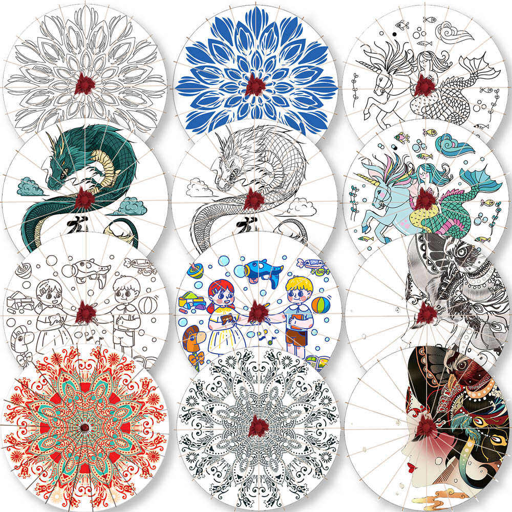 DIY绘画填色油纸伞装饰吊顶舞蹈伞演出道具中国风传统古典红色伞,家居饰品,工艺伞,淘宝优惠券,粉丝福利购,淘宝优惠卷