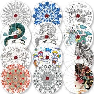 DIY绘画填色油纸伞装饰吊顶舞蹈伞演出道具中国风传统古典红色伞