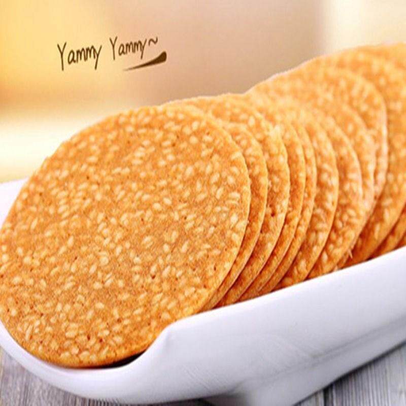 【2斤装】香薄脆芝麻煎饼1000g芝麻瓦片芝麻饼干早餐铁棍山药薄饼