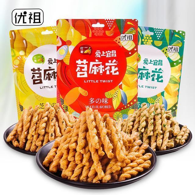 正宗傅阿姨优祖苕麻花网红小麻花海苔红糖多味休闲小零食湖北宜昌