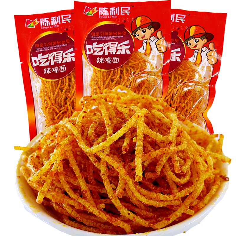 辣嘴面陈利民吃得乐辣条儿时怀旧辣丝解馋麻辣面筋休闲食品小零食 - 实物图