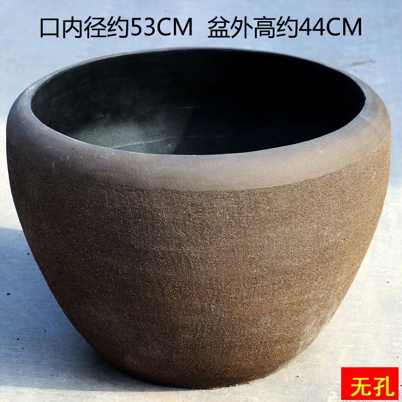 无孔水培鱼缸假山景观大水u缸睡莲荷花阳台庭院古法生态紫砂养鱼