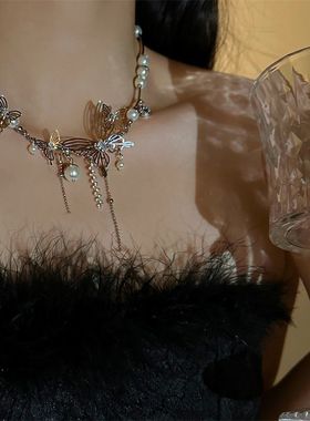 不规则镂空蝴蝶项链女choker颈链冬季脖子配饰百搭裙子生日项链