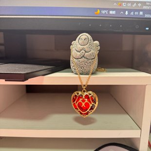 塞尔达心之容器爱心红水晶项链钥匙扣塞尔达传说王国之泪周边挂件