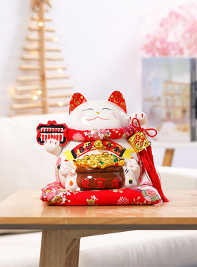 国潮宫廷陶瓷大号招财猫存钱储蓄摆件家居店铺收银台开业礼品