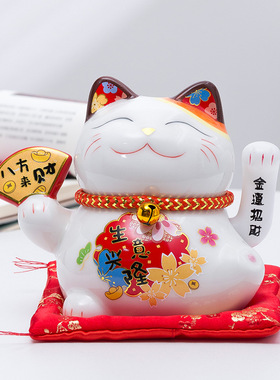 国潮宫廷陶瓷小号摇手招财猫摆件家居客厅装饰店铺收银台开业礼品
