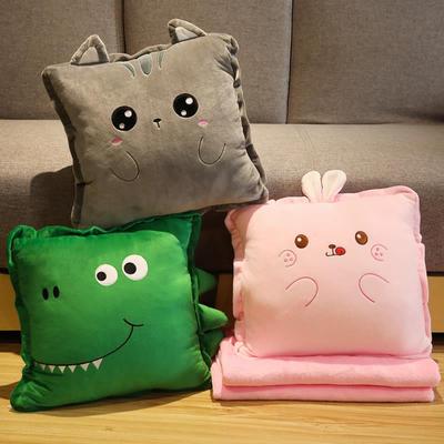 夏季女生抱枕被子两用男生款睡觉办公室午睡毯子汽车小枕头车用被