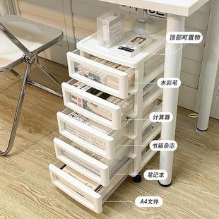 办公桌零食小推车多层落地置物架多功能书桌文件收纳柜抽屉式储物