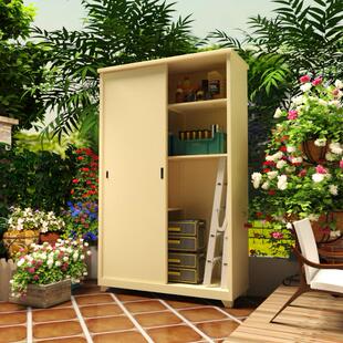 户外防水防晒收纳柜庭院杂物收纳柜拉门阳台置物柜渔具储藏柜子