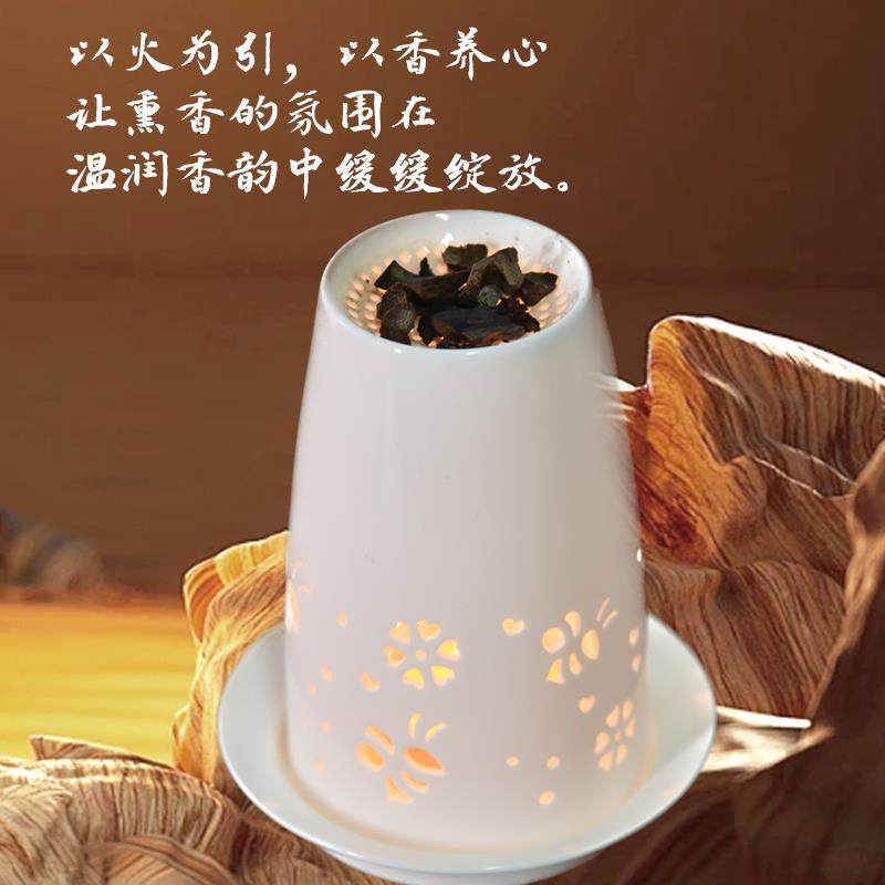 陶瓷隔火香薰炉 文火熏香不焦糊 香料香道摆件室内香炉禅意礼品
