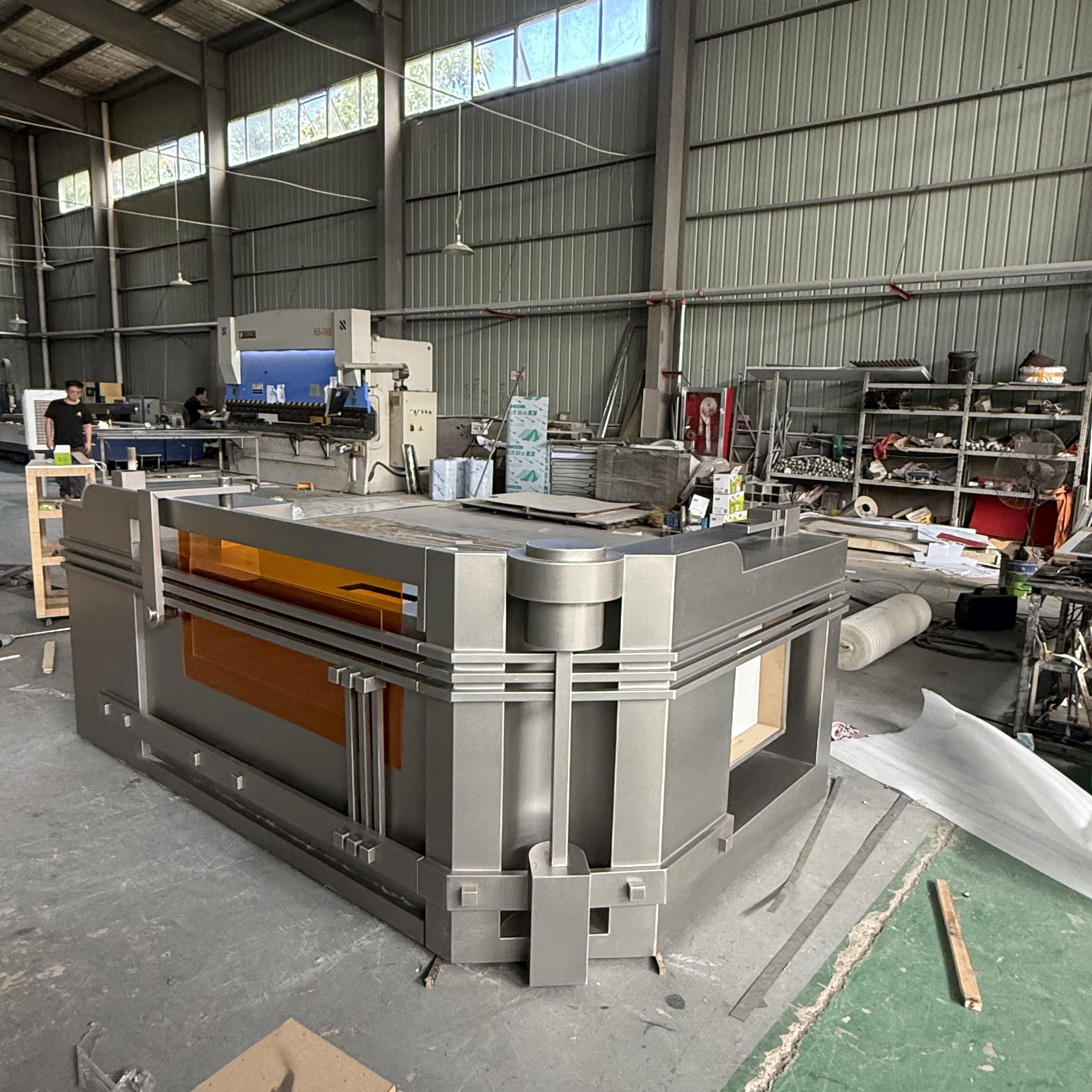 酒吧KTV金属吧台不锈钢DJ台电竞桌球网咖装饰造型收银台吧台定制