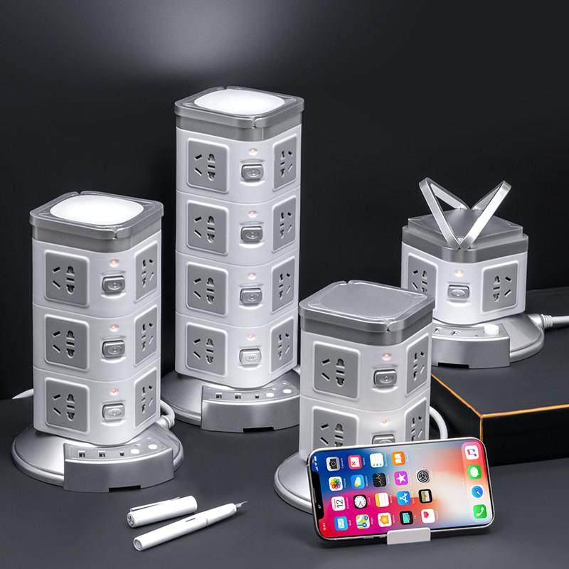 全铜多功能立体式插座带插排家用办公塔型插线板宿舍拖线板带USB