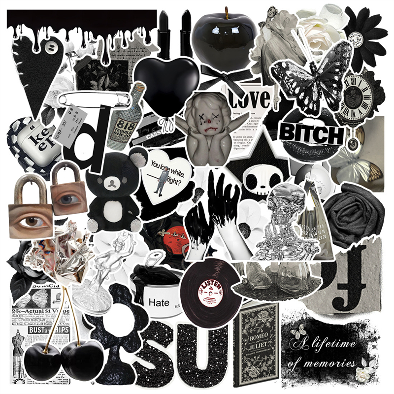 50张暗黑系贴纸ins装饰防水贴纸