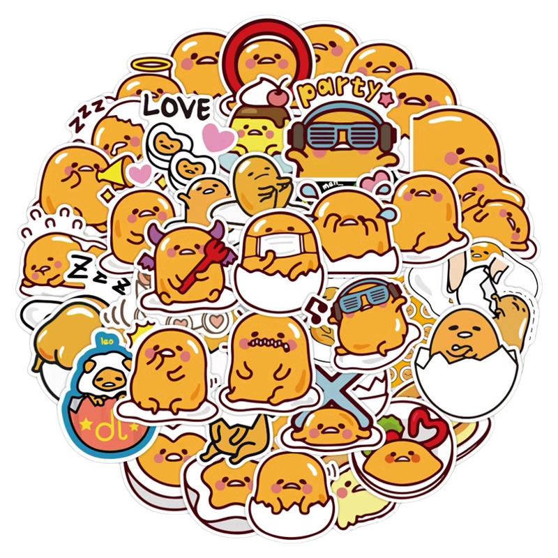 120张懒蛋蛋表情包装饰防水贴纸