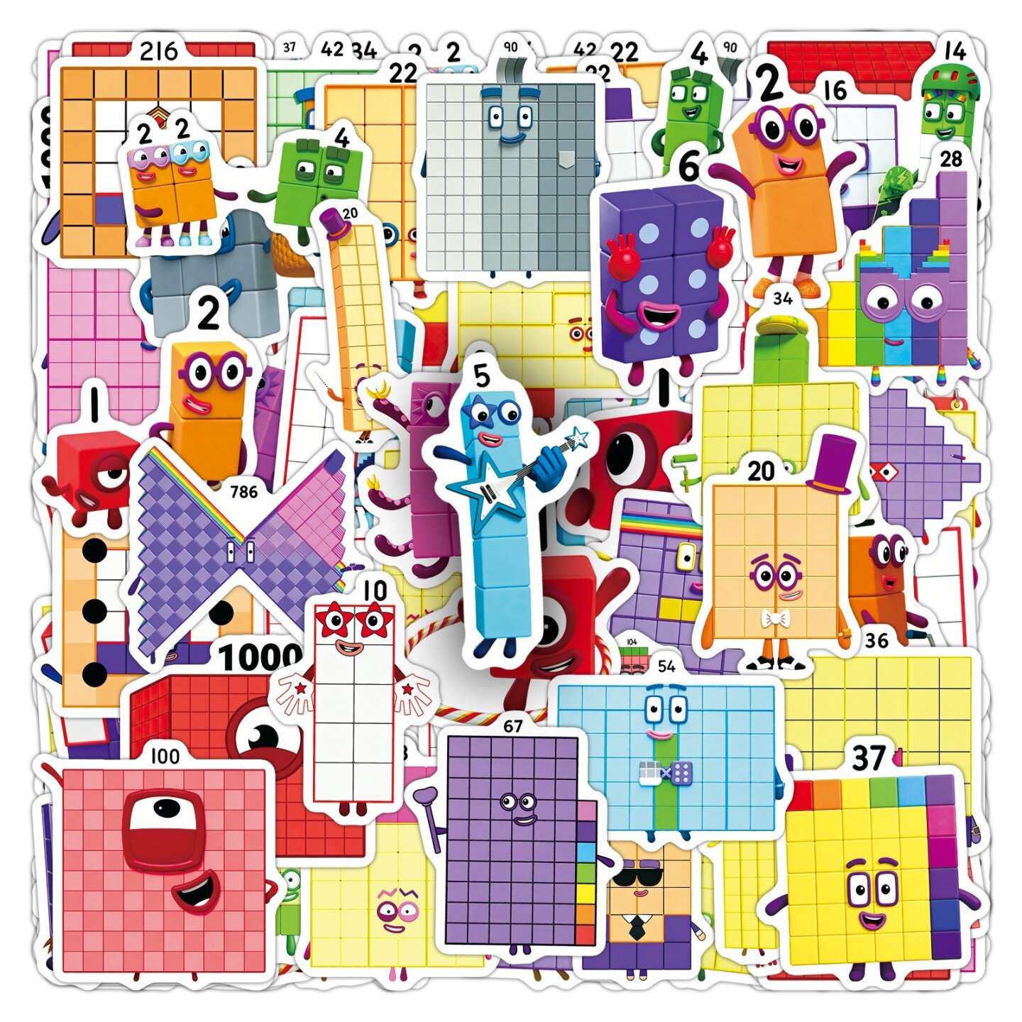 50张Numberblocks数字方块贴纸