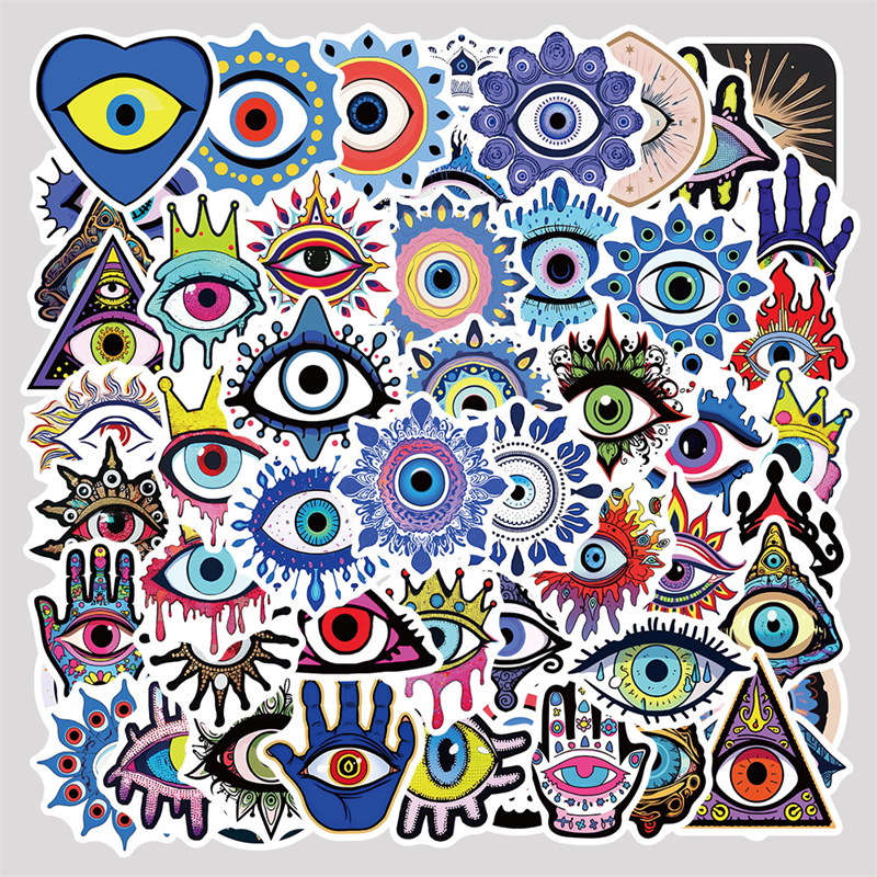 54张高颜值恶魔之眼涂鸦防水贴纸