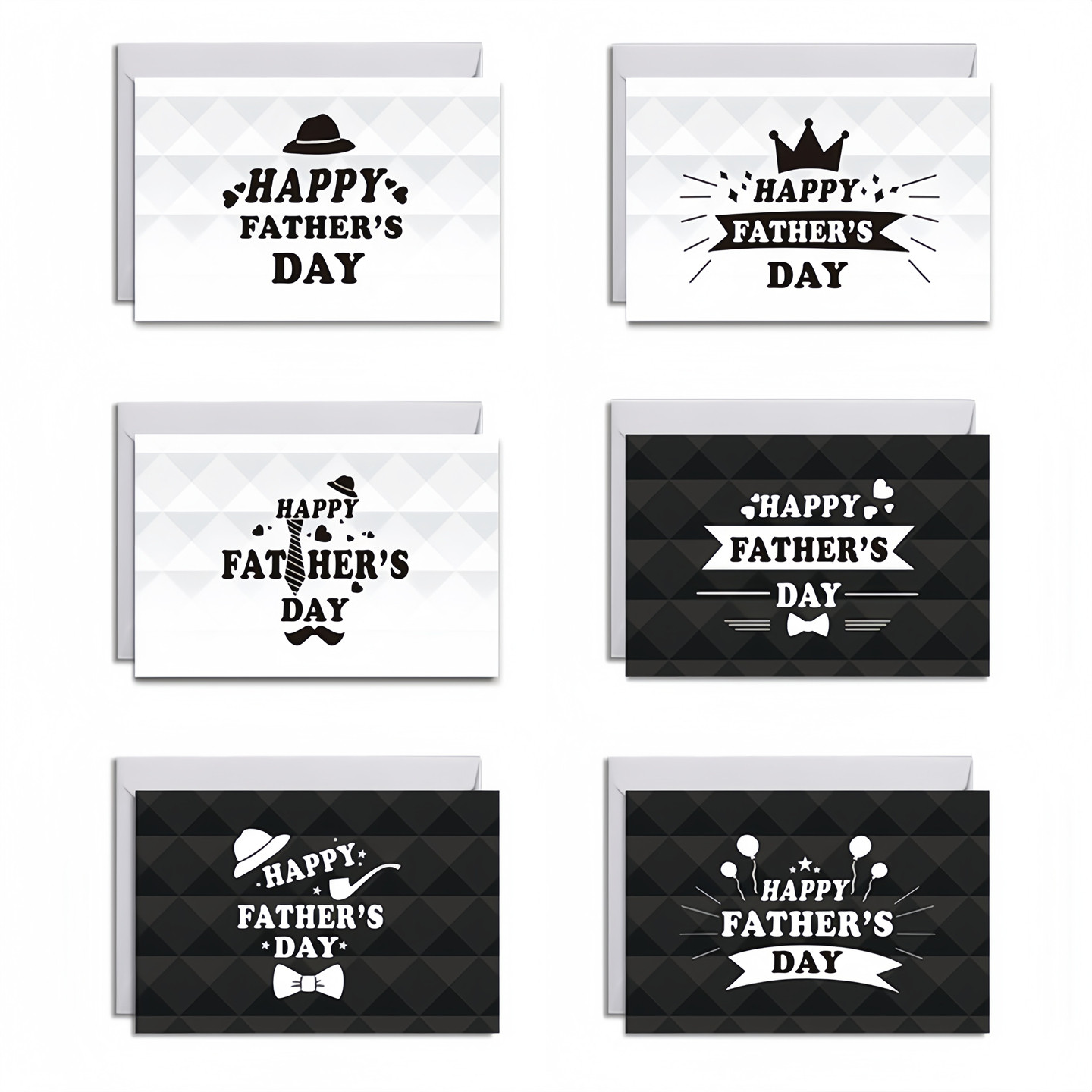 6张/套创意高级感父亲节happy father's day主题贺卡明信片高清英文小清新卡片祝福送爸爸礼物贺卡带信封2026