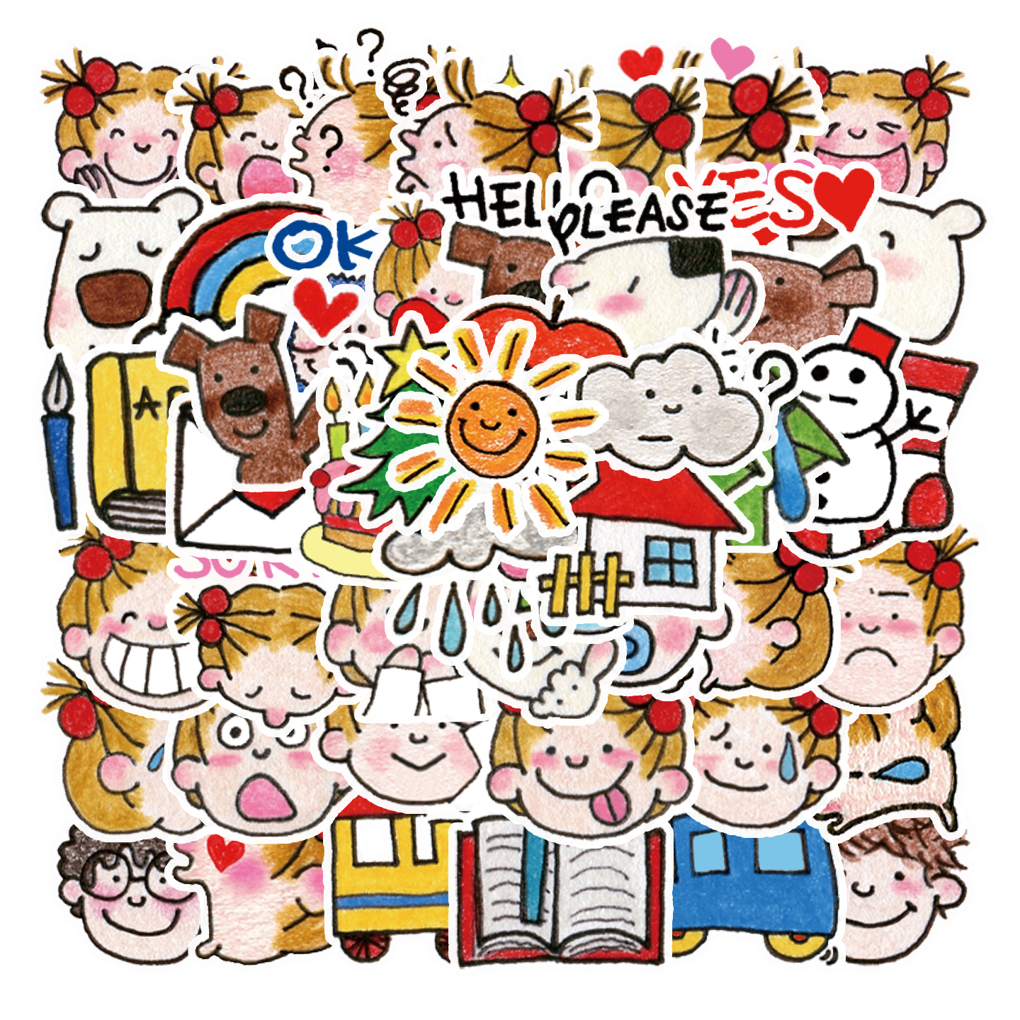 50张透明COCO酱可爱童趣装饰贴纸