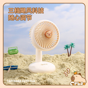 风扇 卡皮巴拉家用桌面风扇usb充电小风扇卡通可爱台式