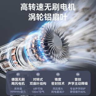 车载多功能吹吸抽充四合一车载吸尘器家用折叠吹尘器
