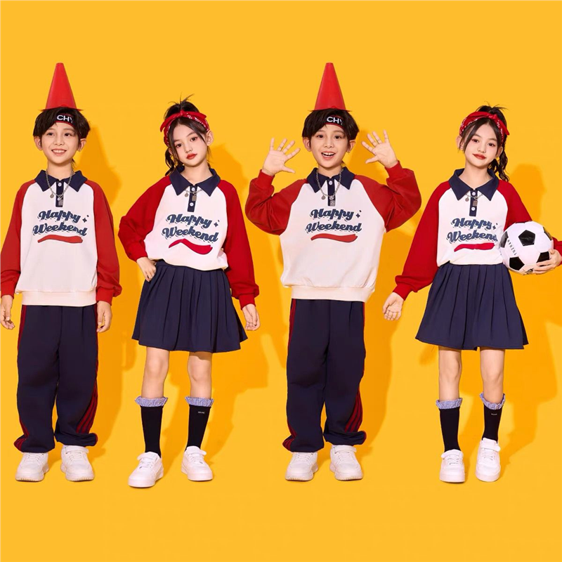 儿童啦啦队演出服小学生运动会开幕式服装幼儿园班服女童团体表演