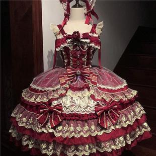 韩菇凉~原创设计Lolita洋装doll感jsk吊带连衣裙秋冬