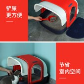 美卡猫砂盆全封闭超大特大号封闭式 防臭双翻盖防带砂猫沙盆猫厕所