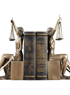 知书阁欧式家居装饰品正义女神书档书立摆件律师礼物人物雕塑艺术