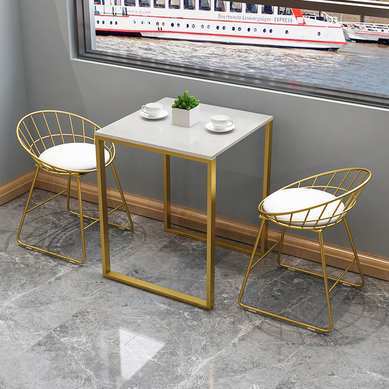 网红奶茶店蛋糕餐桌椅组合北欧咖啡厅甜品店水吧休闲餐饮小吃桌椅
