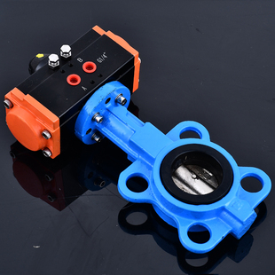 阀门气动开关DN50 100 250 气动蝶阀D671X 150 16Q对夹式