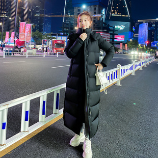 过膝加长直筒显瘦到脚踝 黑色超长加厚羽绒服女长版 2023年新款 冬季