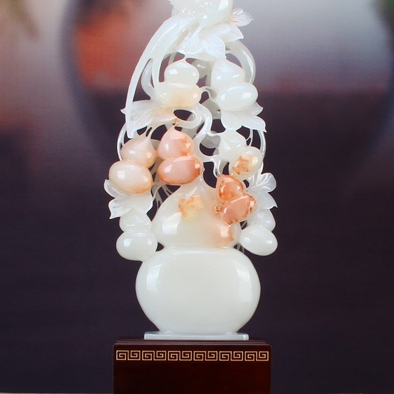 天然玉葫芦装饰阿富汗玉雕艺术客厅入口电视柜酒柜装饰,家居饰品,桌面摆件,淘宝优惠券,粉丝福利购,淘宝优惠卷