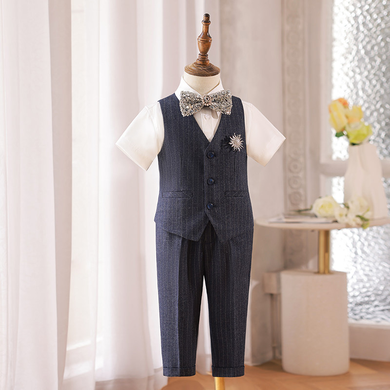 男童西装套装英伦风儿童花童周岁礼服男宝宝生日主持走秀小西服秋