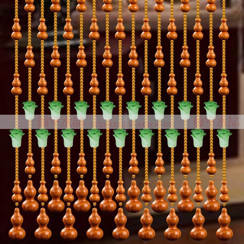 水晶门帘珠帘玄关隔断帘卧室卫生间桃木葫芦白菜门帘免打孔门帘子,居家布艺,珠帘/挂帘,淘宝优惠券,粉丝福利购,淘宝优惠卷