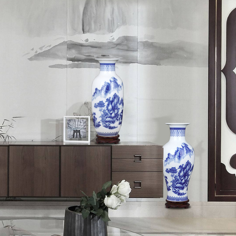 景德镇陶瓷器仿古青花瓷大花瓶摆件客厅富贵竹插花家居工艺装饰品,家居饰品,花瓶,淘宝优惠券,粉丝福利购,淘宝优惠卷