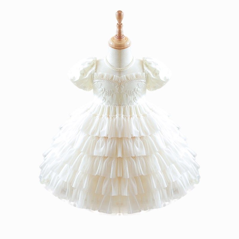 女童礼服轻奢小众高端婚礼花童主持人钢琴演奏女宝周岁生日公主裙