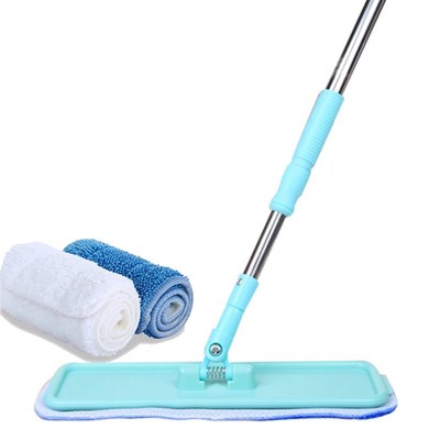 实木复合地板专用抛光打蜡拖把 平板静电不锈钢杆拖把 买1含2块布