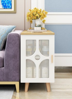 边柜新款铮舍涂饰边几侧边缝隙柜多功能储物扶手柜迷你茶几小桌子
