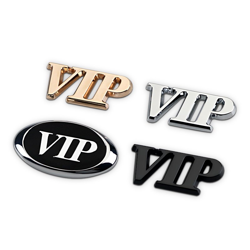 汽车个性车标VIP车贴金属改装车身贴侧标侧窗B柱玻璃贴车尾装饰贴