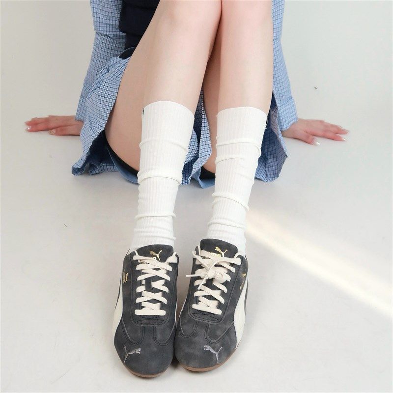 陆甜茶早秋白色堆堆袜精梳棉粗线螺纹简约基础百搭两穿标签中筒袜,女士内衣/男士内衣/家居服,长筒袜,淘宝优惠券,粉丝福利购,淘宝优惠卷